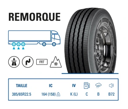 Pneu poids lourd remorque